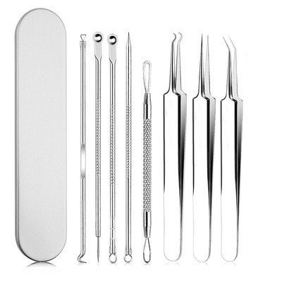 不锈钢双头粉刺针套装 祛痘去黑头针细胞夹暗疮针美容院工具