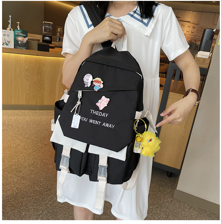Korean Clashing Color Flip Backpack Wholesale Nihaojewelry display picture 8