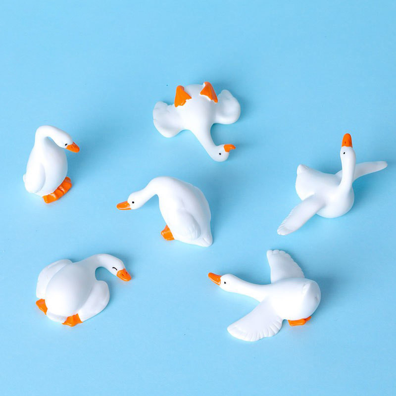 Micro-Landscape Creative Cute Big White Goose Doll Gardening DIY Decoration Accessories Car Desktop Small Ornaments