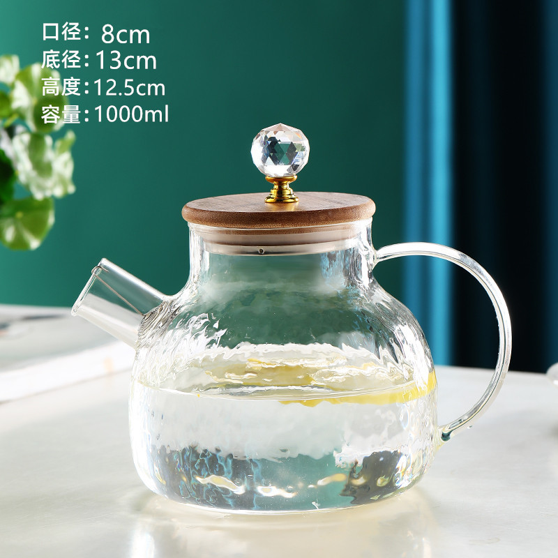 De vidrio hervidor de agua fría traje resistente al calor de alta temperatura de la tetera fruta de la flor tetera Taza refrigerador hogar agua hirviendo hervidor de agua fría