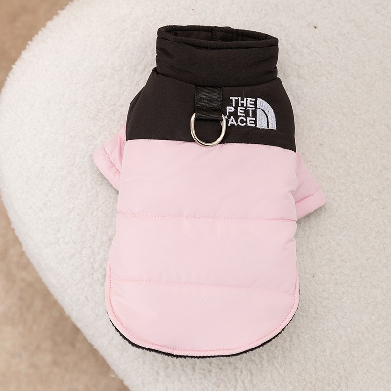 Otoño y invierno gatos sin pelo gatos simple calor de contraste de color empalmado capuchón ropa de algodón de cuatro patas Teddy perros ropa de mascotas