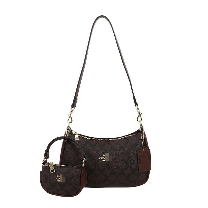 Bolsos nuevos transfronterizos para mujer 2025 moda y todo fósforo de alta gama bolso de axila de un solo hombro bolso de mensajero portátil con estampado clásico