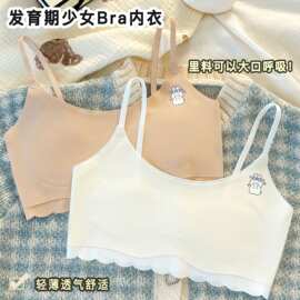 女童发育期初中生内衣学生少女款文胸固定杯6-12一阶段儿童小背心