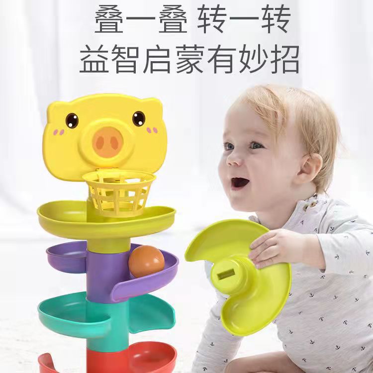 Disparar pista girar música rolar bola infantil divertida plegable música interactiva padres-hijos deslizamiento inteligente juguetes de educación temprana