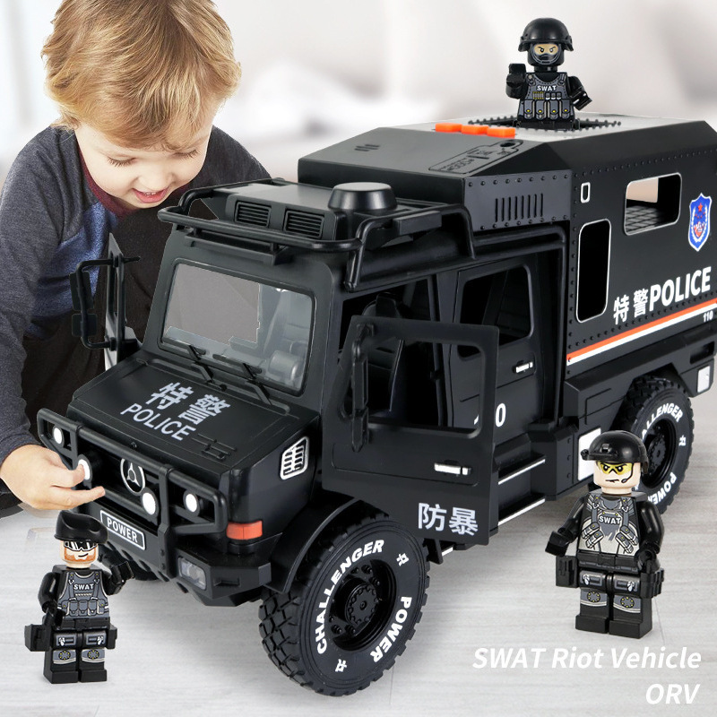 WUNI Mock BEN Large Buggy Children's Station Wagon Toy Model Simulation Special Police Car Boy Toy Car