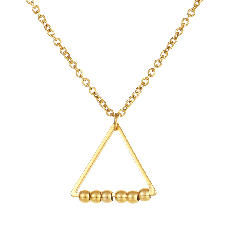 Daily Occasion Simple Style Triangle Moon Heart Shape Stainless Steel Plating Pendant Necklace