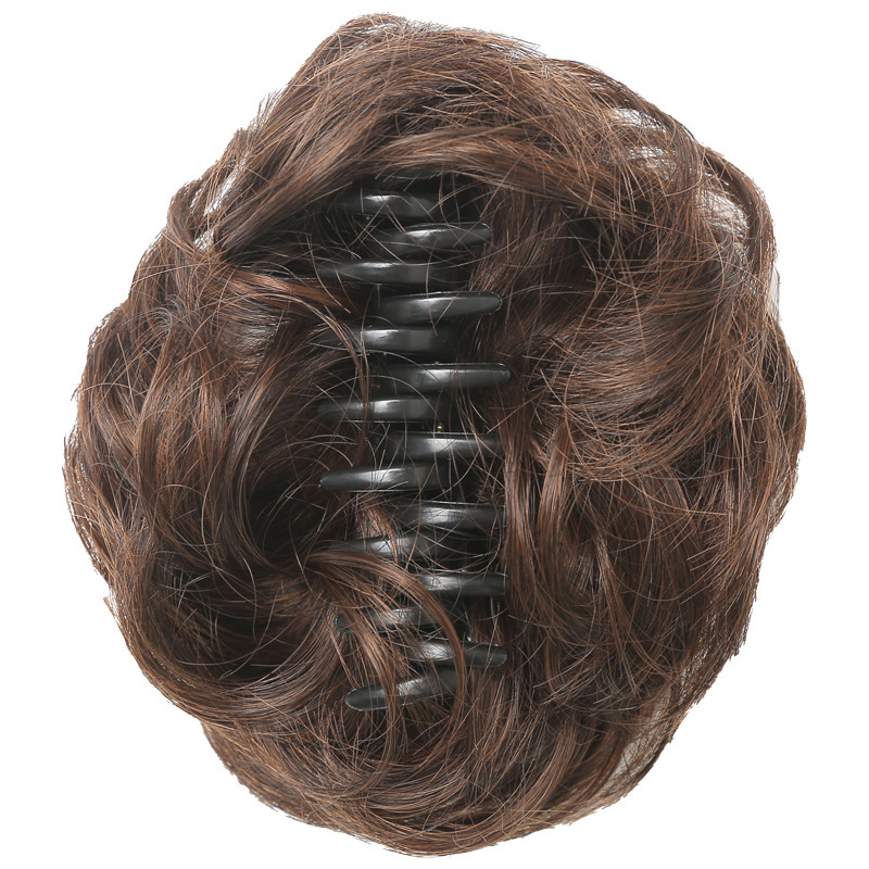 Perruca de mujer agarrando clip de pelo anillo de pelo bola de cabeza de cabello de flores curvas cortas agarrando clip de brotes de cabello flojo gran cola de pelo