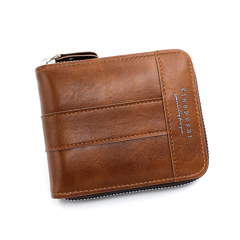 Europa y América retro hombre corto bolso de brazaleta de gran capacidad multi-tarjeta bisagra bolso de tarjetas de hombre bolso de cambio