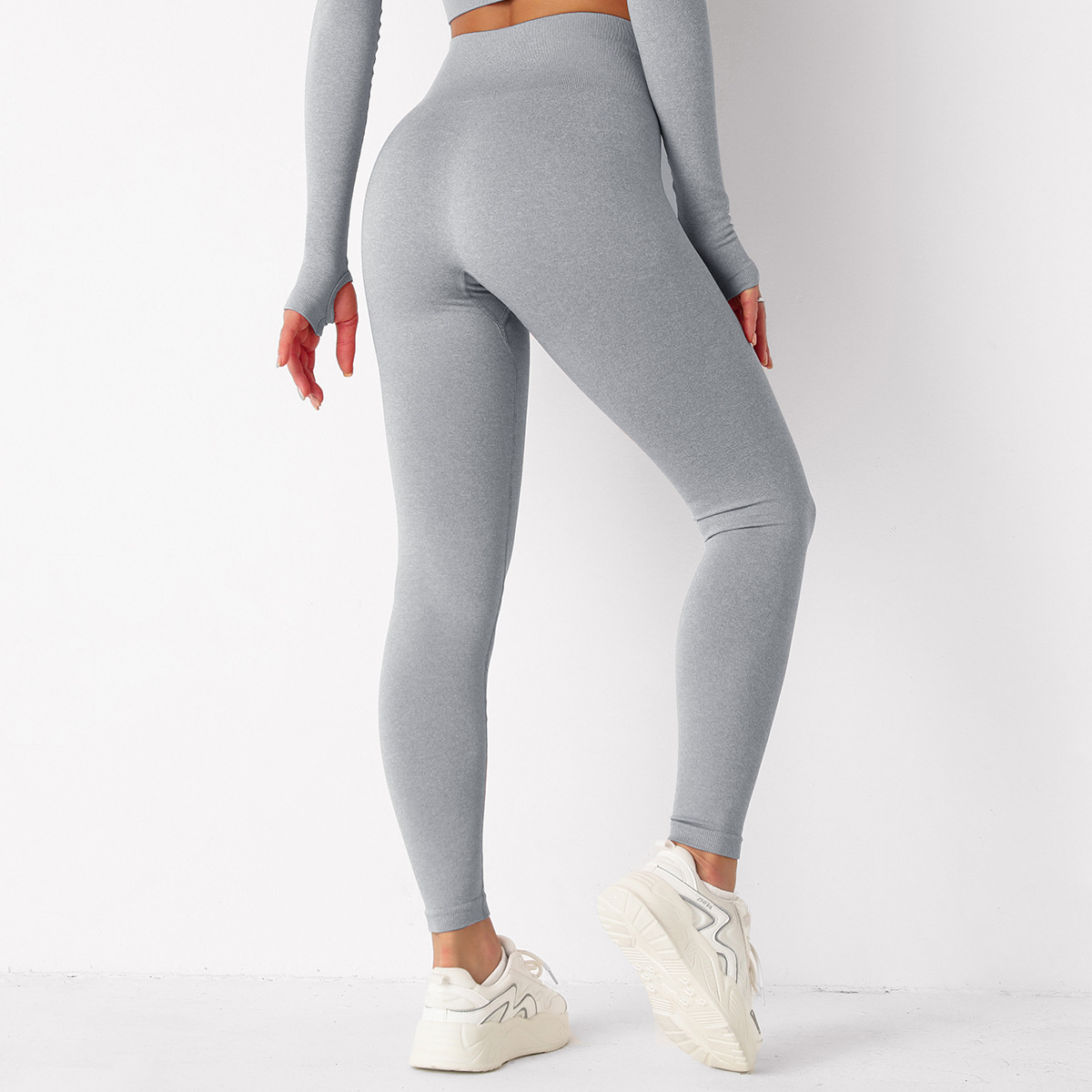 Solid Color High Waist Tight Yoga Leggings NSNS66949