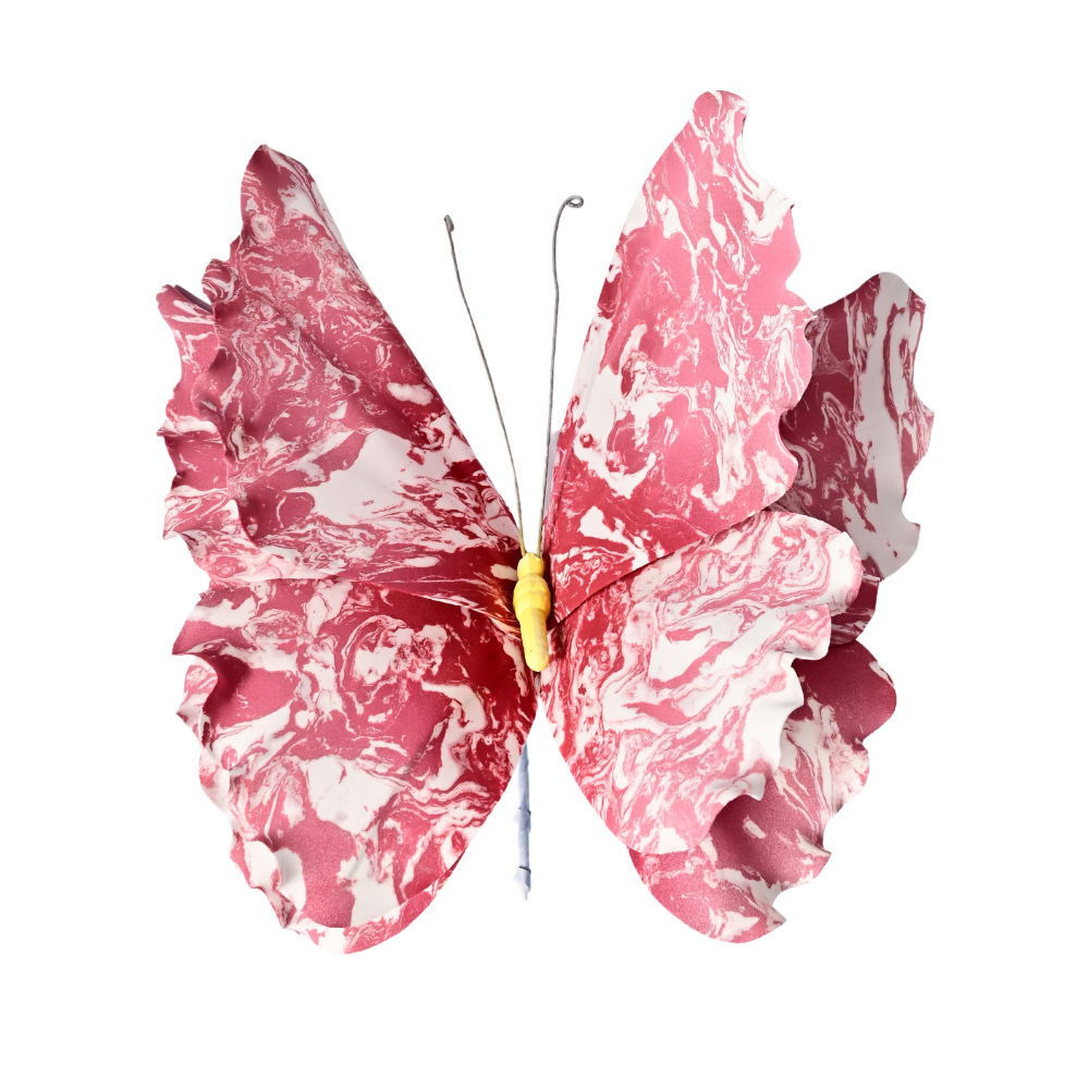 Patrón de color de boda Mariposa Decoración de la sala de bodas PE tridimensional Adornos de guía de carretera de seda Boda de la mañana Artículos de decoración Daquan