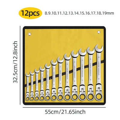 tool set – Mühərrik tənzimləmə alətləri - 12pcs-yellow-cloth-bags