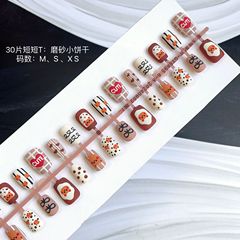 磨砂小餅乾可愛美甲貼日系貼紙指甲美甲卡通小熊新款