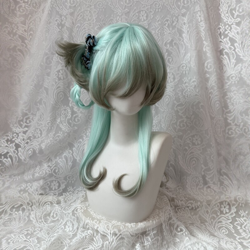 Full Head Wig for Women, Milk Green Gradient Style, Natural and Comfortable, Realistic and Breathable Full Head Wig