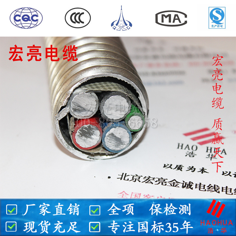 亮诚电缆美标AC90 (YJHLV8) 3*120连锁式合金铠装无护套铝合金电
