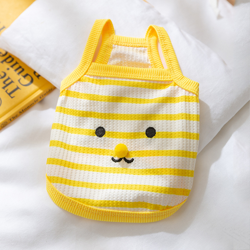 Gatos primavera y verano dibujos animados lindos payaso oso estriado eslingas perros pequeños y medianos gatos peludos Teddy mascotas ropa de gato