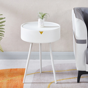 Cream Style Household Side Table Small Round Table Personalized Creative Fashion Small Coffee Table Small Bedroom Mini Bedside Cabinet