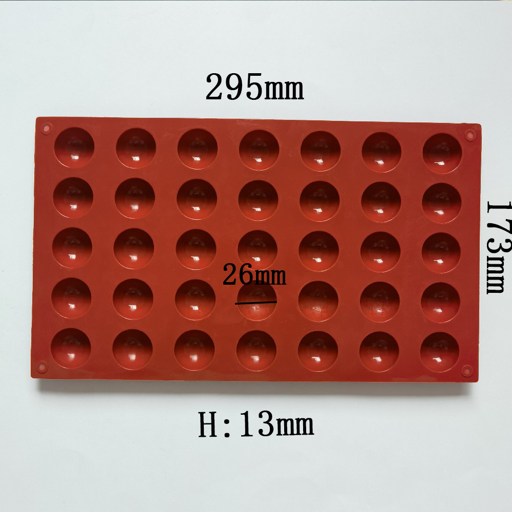 35 pequeños molde de chocolate de silicona semicircular decoración de pasteles dulces galletas molde de cocina para hornear