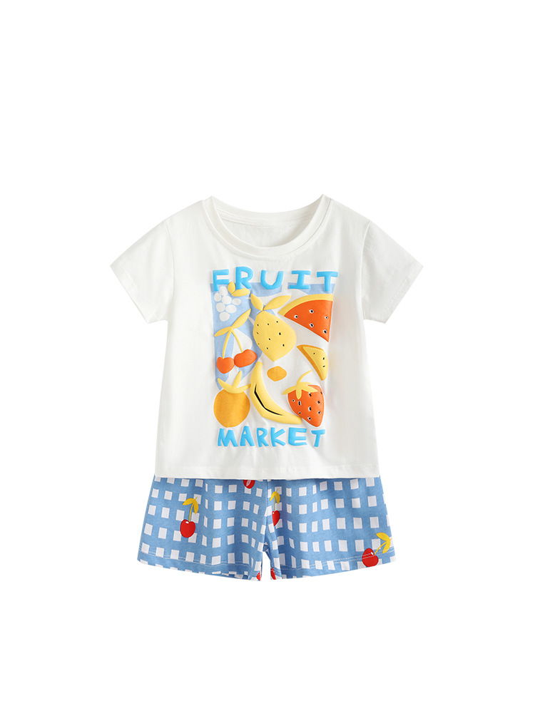 Transfronterizo malwee niñas lindas niñas vestidos de verano nuevos niños europeos y estadounidenses pijamas de cuello redondo T