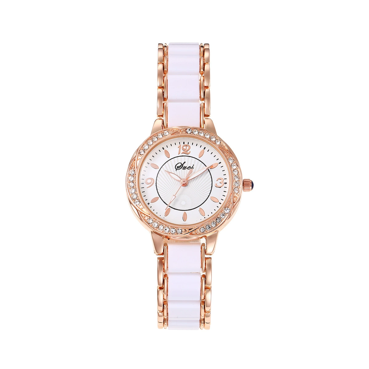 Fashion Quartz Watch TikTok Style, City Strap, Waterproof, Rose Gold Accents