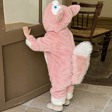 儿童连体睡衣冬季女孩宝宝玲娜贝儿珊瑚绒家居服洋气女童秋冬衣服