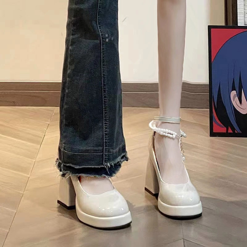 Thick-soled French Style Mary Jane Shoes Women's High-heeled Niche Design Elegant High-end Lolita Coarse-heeled Leather Shoes Women's Shoes