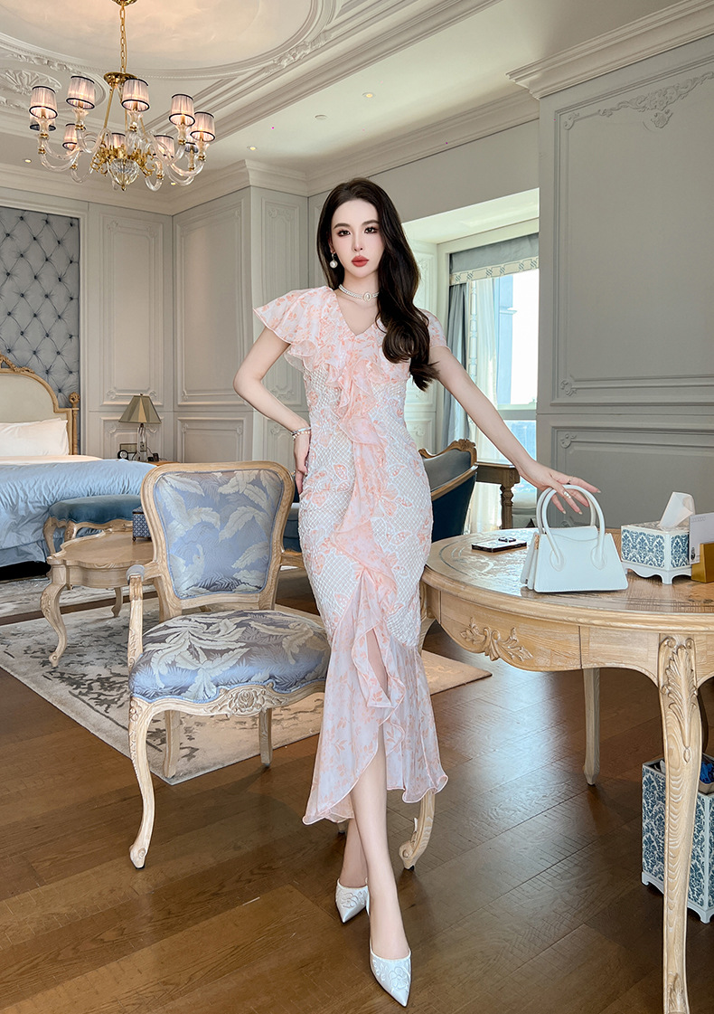B5875 1390K VÁY ĐẦM LIỀN THÂN NỮ CHOTDNG MÙA HÈ HỌA TIẾT HOA THỜI TRANG NỮ REN G04 SẢN PHẨM MỚI
