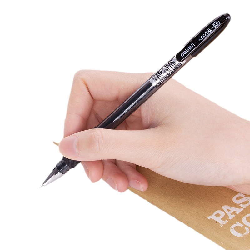 Deli S55 pluma de gel 0,5mm recarga examen estudiante negro pluma de agua oficina de negocios firma pluma papelería de oficina