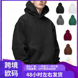 2025男士休闲卫衣女士羊毛保暖卫衣春秋季套头衫时尚黑色多色超大