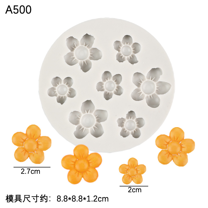 Grande y pequeña flor molde de silicona girasol postre pastel Decoración Accesorios epoxi arcilla cerámica suave