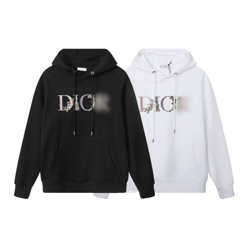 CD男女字母花卉秋冬连帽新款潮流宽松百搭卫衣上衣同款印花|undefined