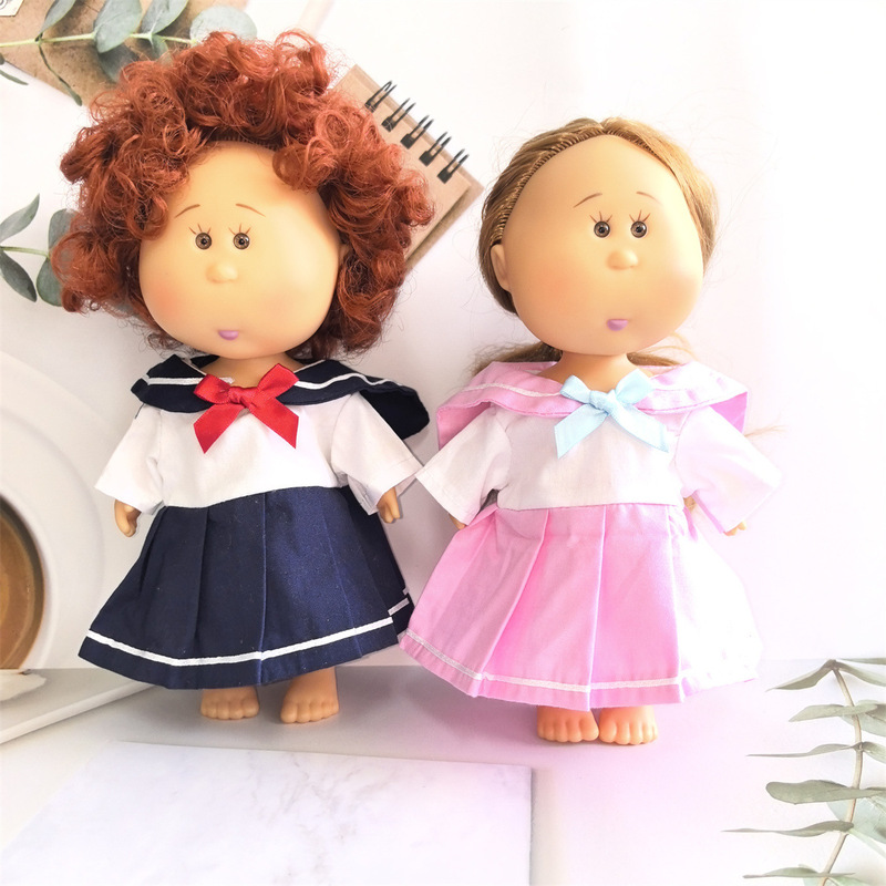 Only the Clothes: Spanish 24cm Potato Cute Doll Dress-Up Clothes, Navy Style Dress Set, Pink and Blue