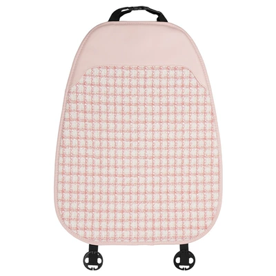 Car Seat Cover, Fashionable and | Seat cushion, seat cover - checkered-tweed-style-patchwork-leather-cushion-with-pink-backrest