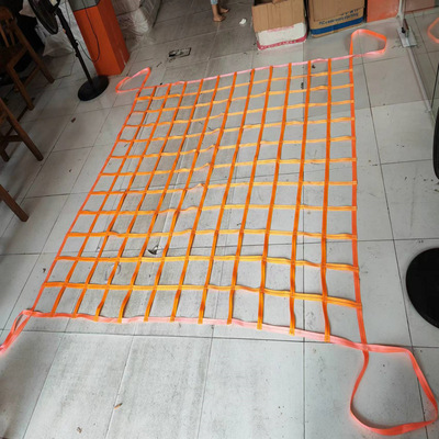 户外体能训练攀爬网扁平涤纶吊装网儿童游乐园攀登网防护网装车网