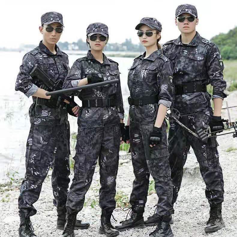 Patrón de pitón negro nuevo traje de ropa de trabajo de una pieza para hombres traje de ropa de camuflaje ropa de trabajo delgada de verano para hombres ropa de trabajo resistente al desgaste