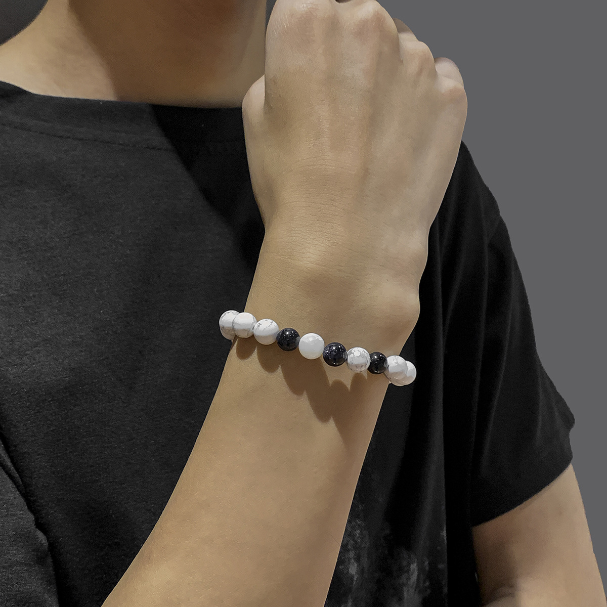 Retro Geometric Marble Beaded Men's Bracelets display picture 2