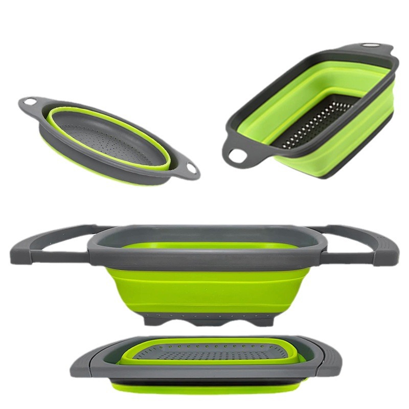 Canasta de filtro de agua para el hogar Cesta de drenaje retráctil plegable redonda cuadrada Cubo de almacenamiento plegable Lavabo de cocina