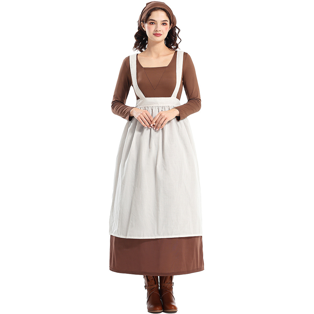 Halloween Clothing European Farm Female Dress Coffee Shop Maid Cosplay Stage Costume Amazon Supply