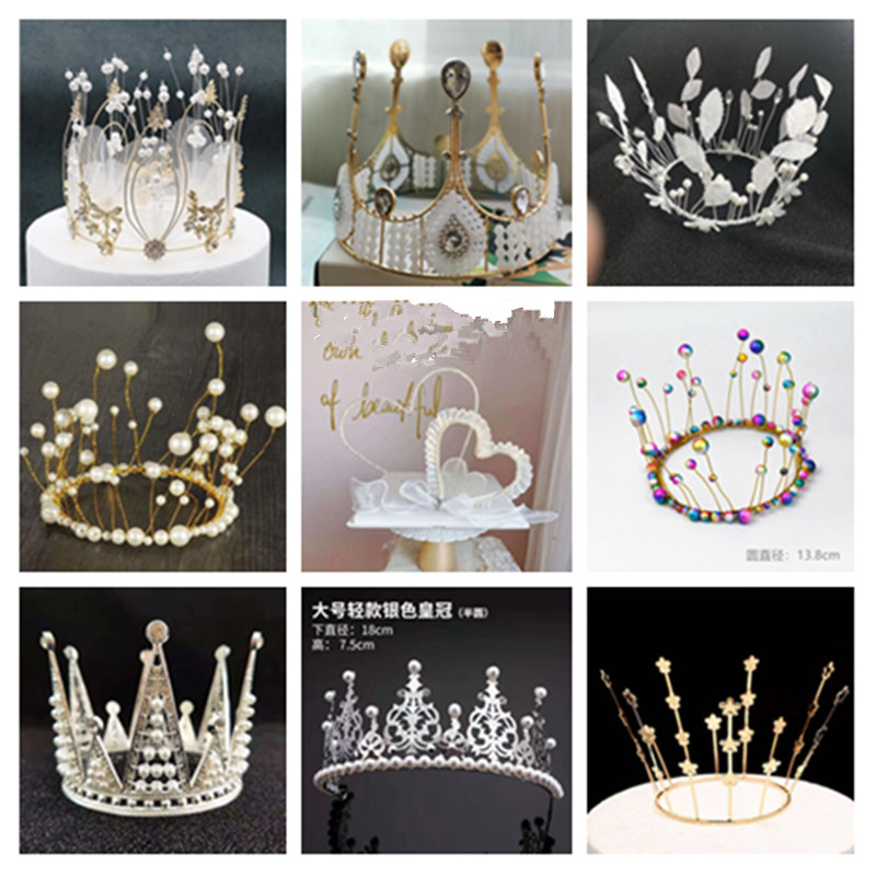 Caizhu Crown Cake Decoration Swing adult Children Queen Wedding…