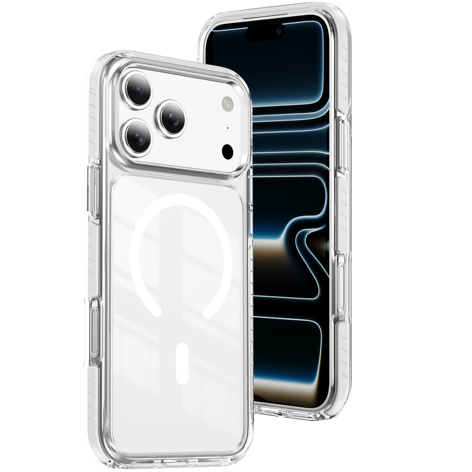 适用于iPhone17Pro Max新品透明磁环手机壳16晶盾彩条防摔盔甲壳 - 8