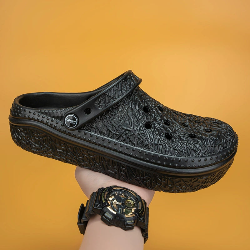 Обувь с толстой подошвной дырочкой для мужчин новый внешний вид Летние тапочки Баотоу толстая подошва увеличены противоскользящие спортивные повседневные сандалии для мужчин