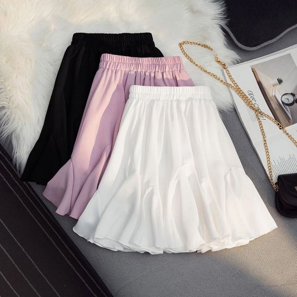 Spring summer fitted pleated skirt