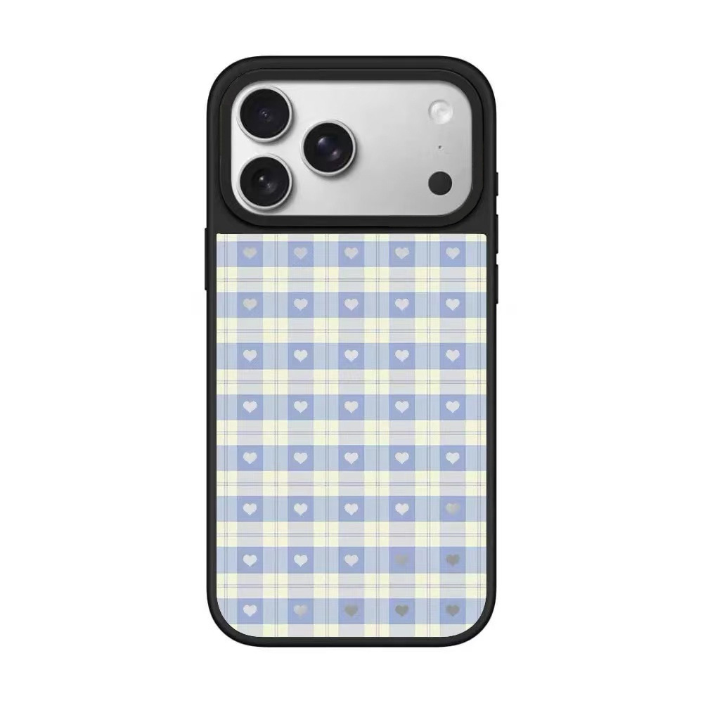 Magnetic Phone Case For Iphone 16 Pro With Mirror Grid Pattern_voghion.com