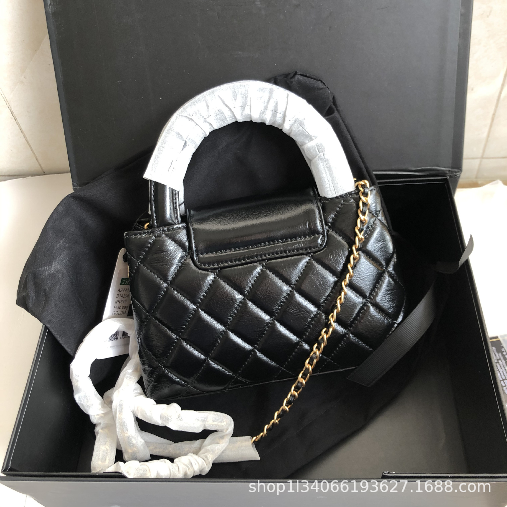 2025新型女性バッグ小香風23kケリーバッグ菱格チェーンバッグ小廃バッグ斜めにバッグを持っている女性バッグ