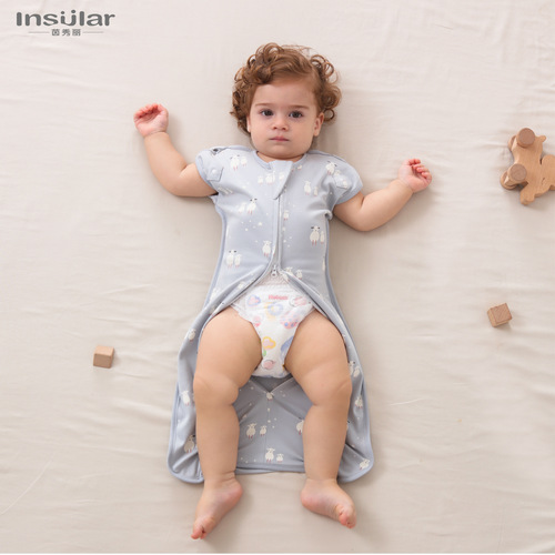 Cross-border baby sleeping bag newborn cotton anti-jump surrender swaddle wrap four seasons baby sleeping bag