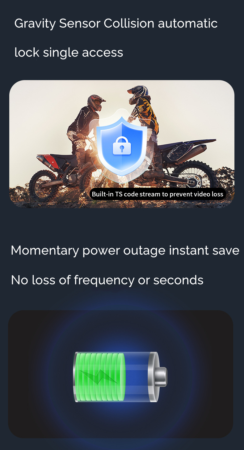Cross-Border New Cycling Recorder Hd 2K Motorcycle Electric Bicycle Recorder Wifi Mobile Phone Interconnection