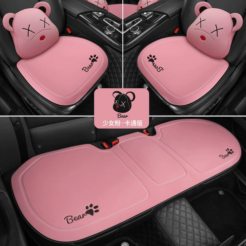 Новая мультяшная Автомобильная подушка, дышащая монолитная трехкомпонентная имитация богини, льняная сетка, красная подушка, Нескользящая подушка оптом