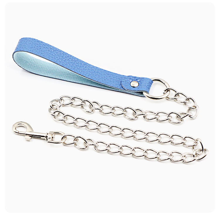 Plush Leather Collar with Metal Traction Chain for Adult Couples — detail image 19