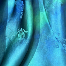 梦幻双色真丝花萝香云纱面料桑蚕丝印花旗袍连衣裙服装面料中国风