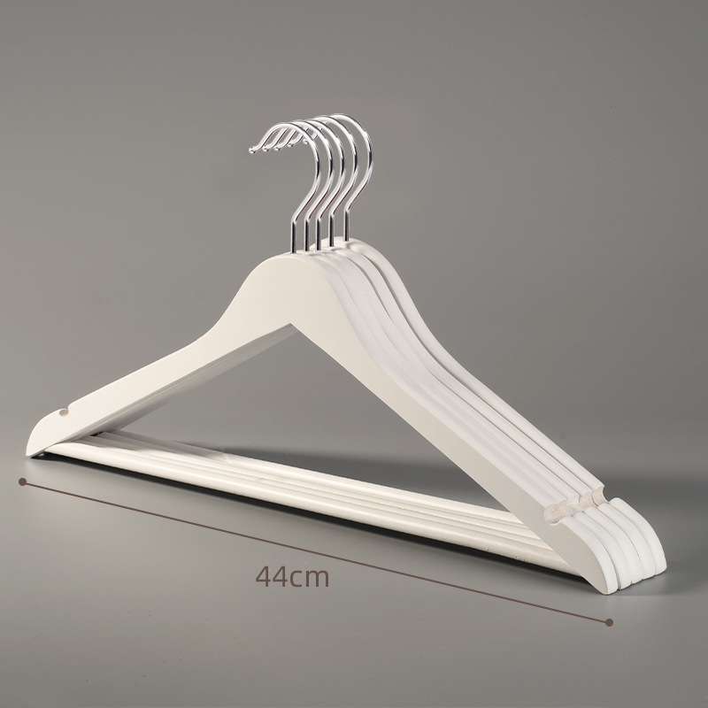 黒と白の実木滑り止めハンガー服装店ホテルのシンプルなハンガーの木製服の現物彫刻卸売り