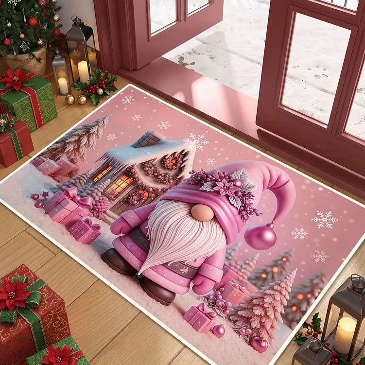 Amazon cross-border Christmas diatomite floor mat, dirt-resistant and wear-resistant entrance doormat, easy-care non-slip bathroom mat